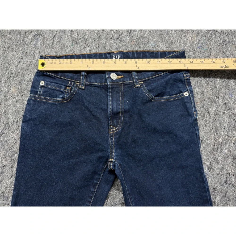 Gap Kids Boys Size 14 Regular Stretch Straight Jeans Dark Rinse Indigo Denim